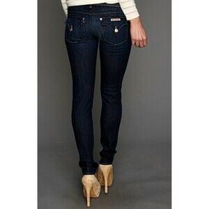 Hudson Collin Mid-Rise Skinny Women's Flap Pocket Dark Blue Jeans Size 26